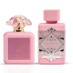 Pink Blush Shams Al Emarat Khususi by Ard Al Zaafaran & Bad'ee Al Oud Noble Blush by Lattafa - Eau De Parfum Sprays 100ML (3.4 OZ) | A Luxurious Duo of Fruity Florals & Creamy Gourmands (Bundle) - Intense Oud