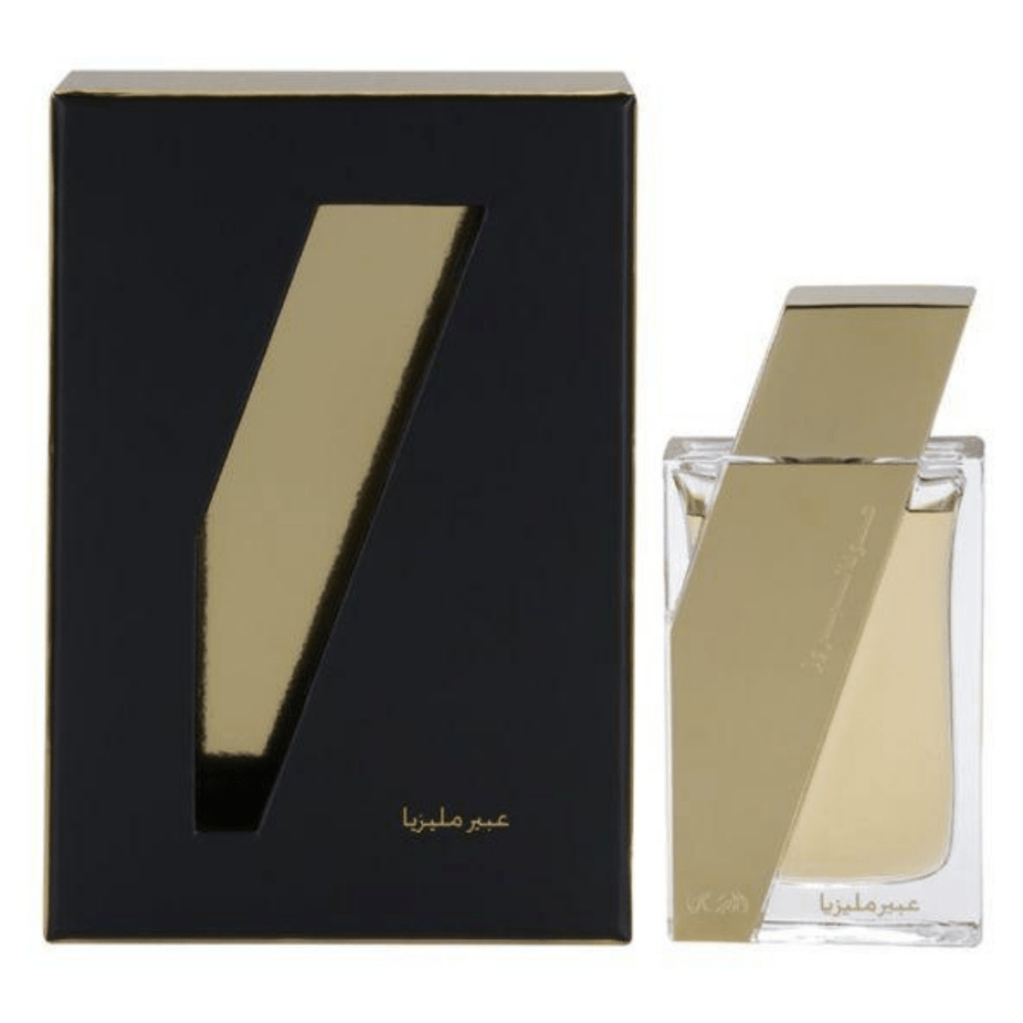 Rasasi Boruzz Abeer Malasiya EDP 50ML perfume bottle with elegant design and floral fragrance accents.