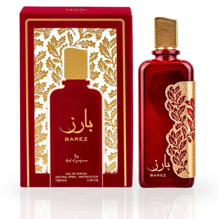 Ard Al Zaafaran Barez EDP Spray 100ML with a luxurious bottle, showcasing a refreshing, citrusy fragrance for men and women.