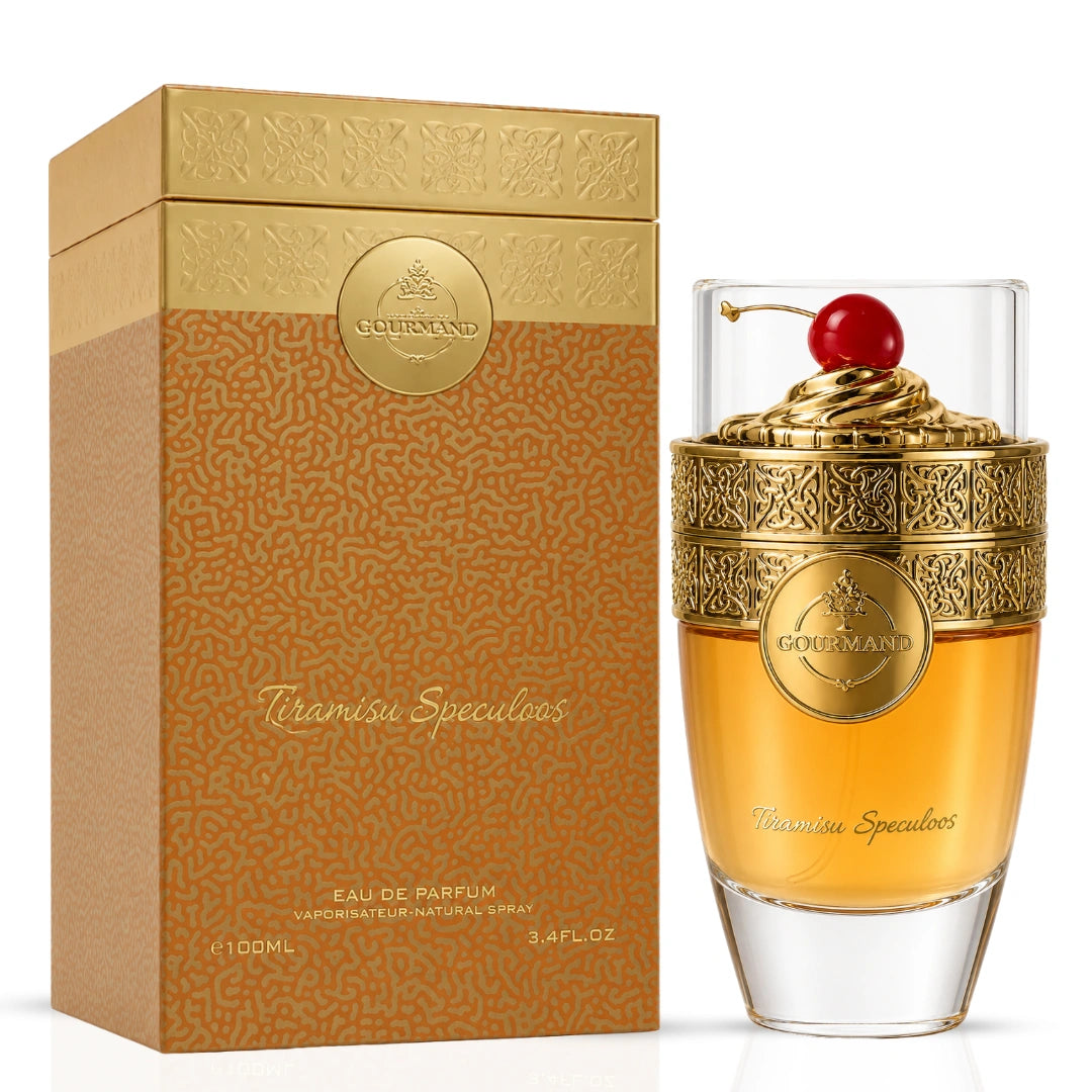 Paris Corner Tiramisu Speculoos Eau de Parfum spray 100ml bottle with elegant packaging and label detail.