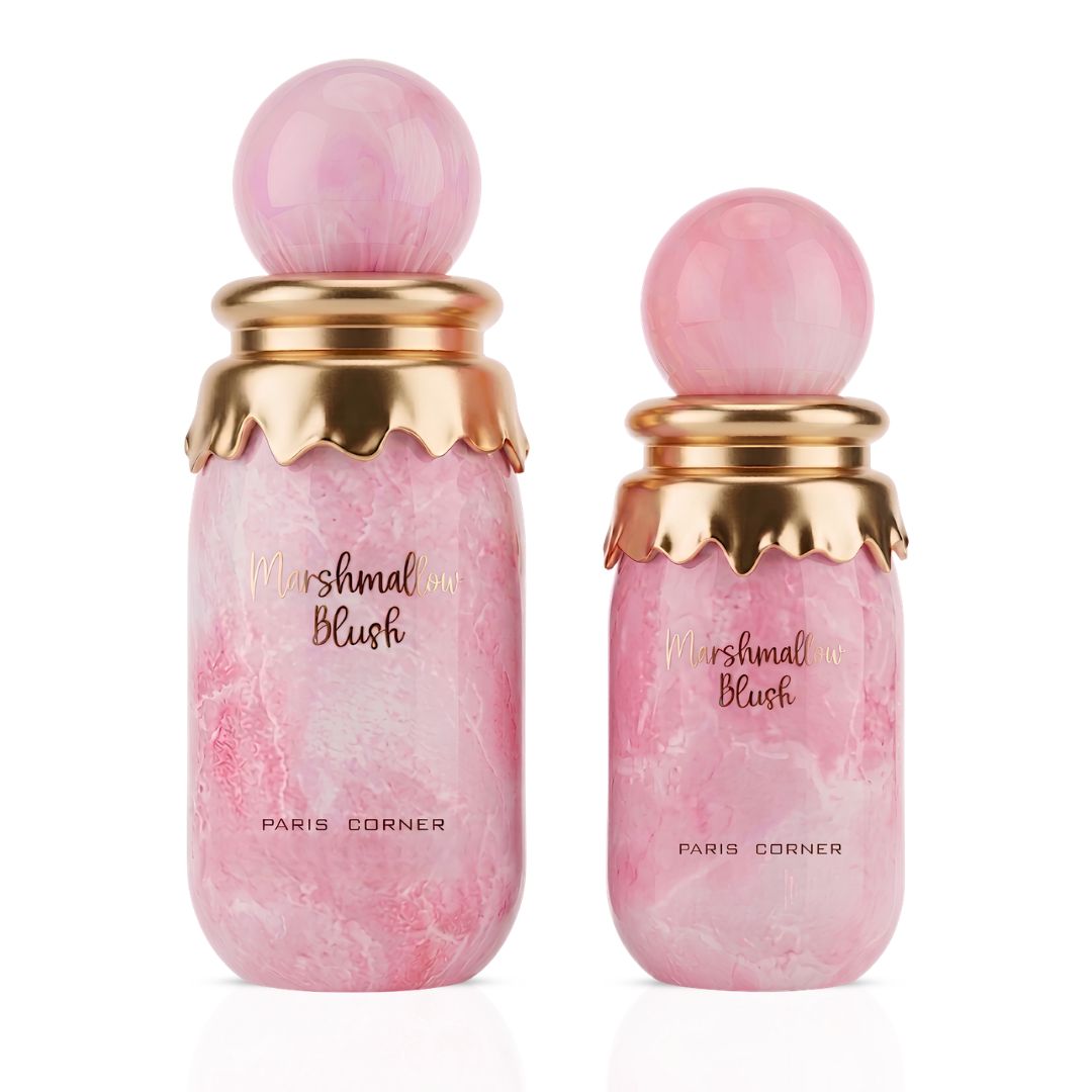 Marshmallow Blush Eau de Parfum Spray 100ml (3.4 oz) & 50ml (1.7 oz) by Paris Corner (Bundle)