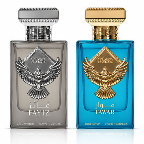 Fayiz & Fawaar Eau de Parfum Sprays 100ml (3.4 oz) by Rasasi (Bundle)