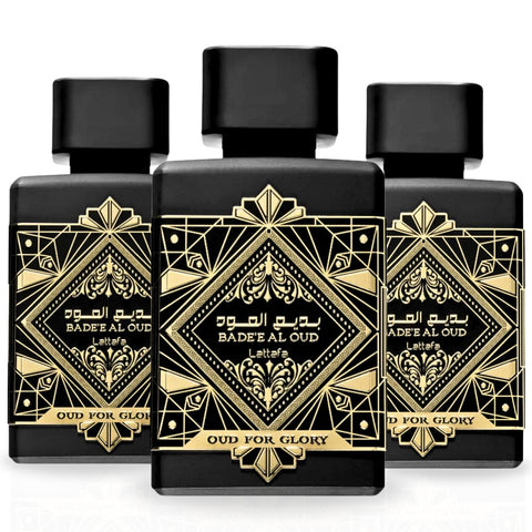 Bad'ee Al Oud Glory EDP Spray 100ML (3.4 OZ) By Lattafa | A Deep Spicy Scent With Rich Oud. (PACK OF 3) - Intense Oud