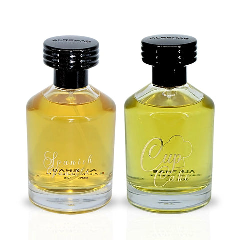 Spanish Vanilla & Cupcake Eau de Parfum Sprays 100ml (3.4 oz) by Al Rehab | A Duo of Warm Vanilla Delights — Creamy, Cozy & Irresistibly Sweet. (Bundle) - Intense Oud