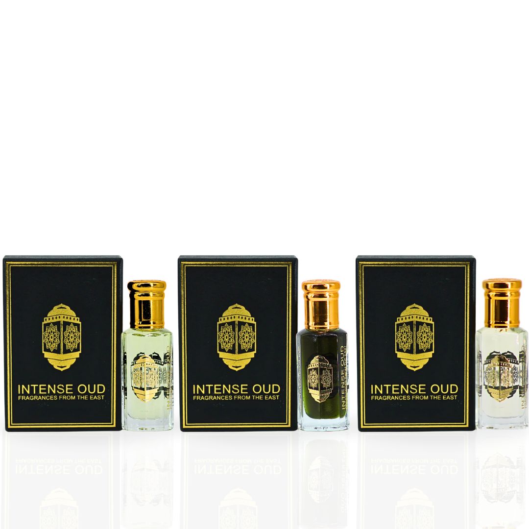 Jannet El Firdaus, One Mile & Cool Bleu For Men Perfume Oils 12ML(0.40 OZ) With Black Gift Box By Intense Oud. (VALUE PACK) - Intense Oud