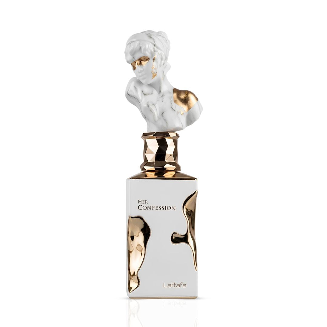 Her Confession Eau De Parfum Spray 100ml (3.4 oz) by Lattafa (Velvet Pouch)