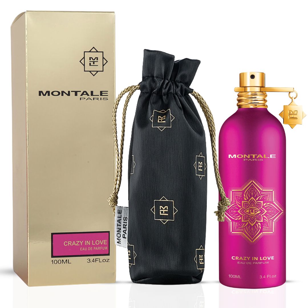 Montale Crazy In Love Eau de Parfum spray 100ml bottle, sleek design with floral and fruity notes visible on the packaging.