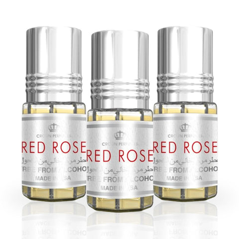 Red Rose Perfume Oil 3ml oz) by Al Rehab (Pack of