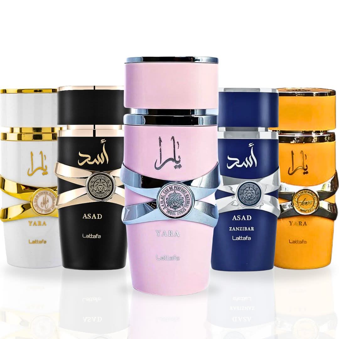 Lattafa Yara Collection 5 Piece Set Yara, Yara Moi, Yara Tous, Asad, Asad Zanzibar Edp Sprays 3.4 oz For Women