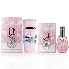 Yara EDP Spray 100ML (3.4 OZ) by Lattafa & Mini Yara EDP Spray 50ML (1.7 OZ) by Ard Al Zaafaran. (ETHEREAL BUNDLE) - Intense Oud