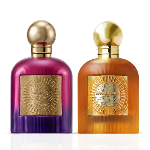 Juicy Melange & Mango Punch Eau de Parfum Sprays 100ml (3.4 oz) by Paris Corner (Bundle)