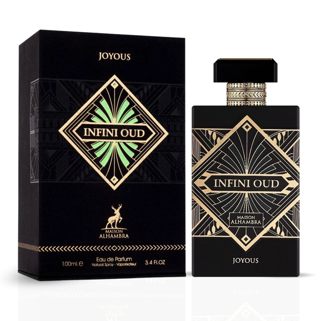 Infini Oud Joyous Eau de Parfum Spray 100ml (3.4 oz) by Maison Alhambra | Oud Unleashed – A Spicy, Sweet Rebellion - Intense Oud