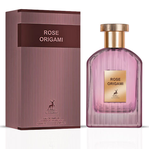 Rose Origami Eau De Parfum Spray 100ML (3.4 OZ) by Maison Alhambra | A Captivating Blend of Rose, Coffee & Sandalwood with a Touch of Spice & Warmth. - Intense Oud