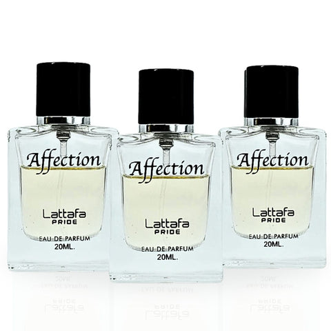 Affection EDP Spray 20ML (0.6 OZ) By Lattafa Pride | Travel Size, Fragrance Miniatures. (PACK OF 3) - Intense Oud