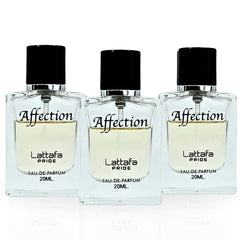 Affection EDP Spray 20ML (0.6 OZ) By Lattafa Pride | Travel Size, Fragrance Miniatures. (PACK OF 3) - Intense Oud