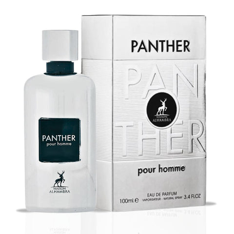 Panther Pour Homme Eau De Parfum Spray 100ML (3.4 OZ) By Maison Alhambra | Long Lasting, Citrusy, Fresh Spicy Fragrance. - Intense Oud