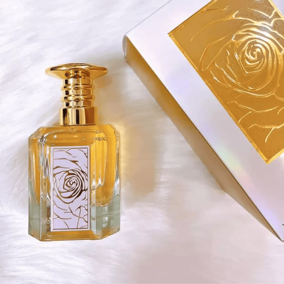 Lattafa Mazaaji for Women Eau de Parfum 100ML bottle with elegant packaging and floral accents on the box.