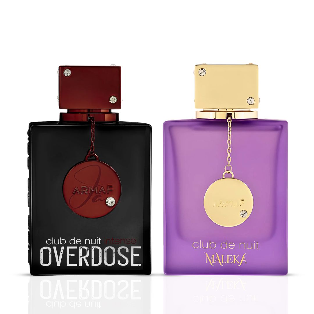Club de Nuit Overdose & Maleka Eau de Parfum Sprays 105ml (3.6 oz) by Armaf (Bundle)