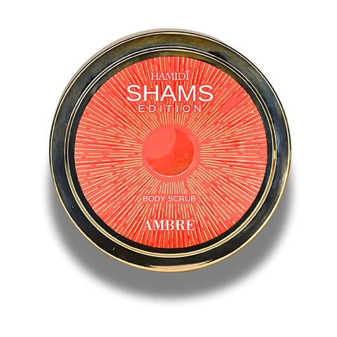 Hamidi Shams Edition Ambre Body Scrub 250ML (8.5 OZ) By Hamidi | Gently Exfoliates for Soft & Smooth Skin, Naturally Derived Ingredients. - Intense Oud