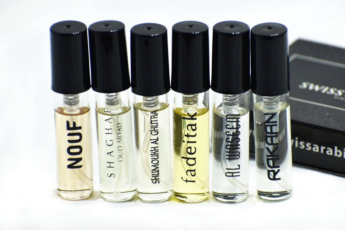 6 SA Sample-Nouf, Shaghaf Oud Abyad, Ghutra, Fadeitak, Al Waseem, Rakaan - Intense oud