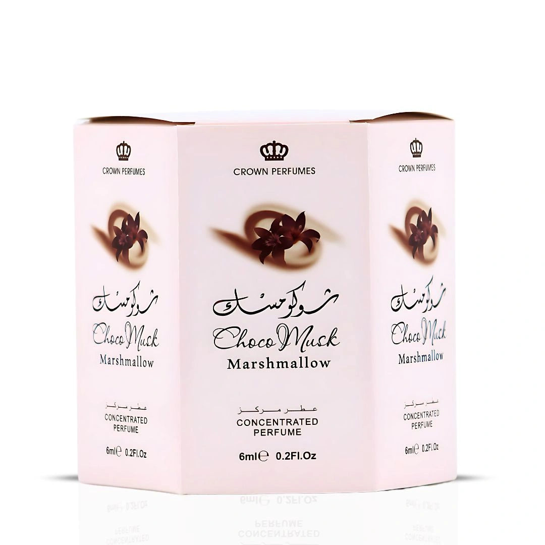 Choco Musk Marshmallow Perfume Oil CPO 6ML (0.2 OZ) by Al Rehab | Strawberry Stuffed Marshmallows, Dusted with Cocoa Kisses (Box of 6) - Intense Oud