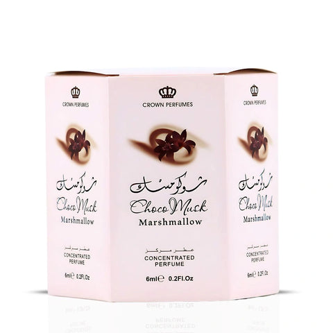 Choco Musk Marshmallow Perfume Oil CPO 6ML (0.2 OZ) by Al Rehab | Strawberry Stuffed Marshmallows, Dusted with Cocoa Kisses (Box of 6) - Intense Oud