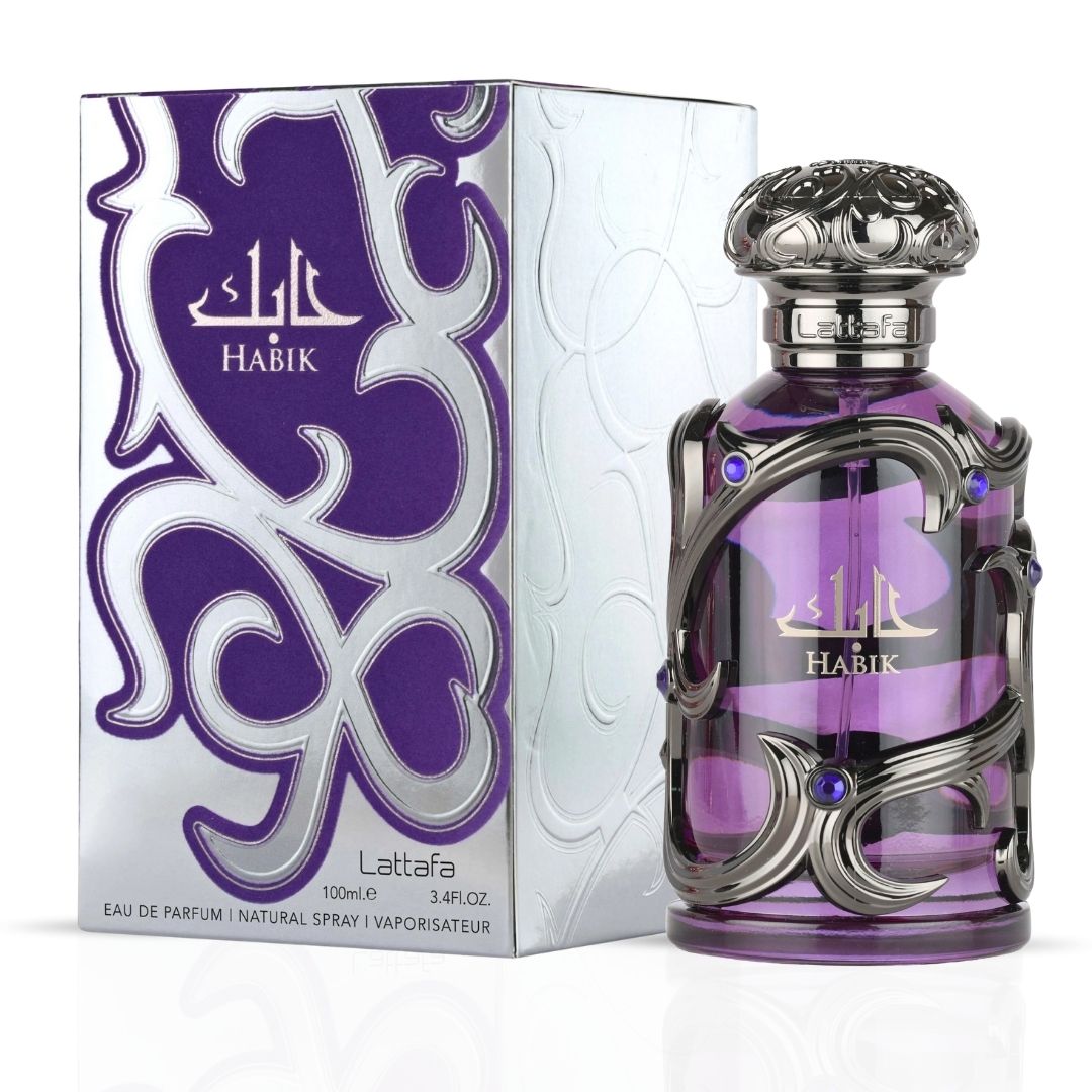Habik for Men Eau de Parfum Spray 100ml (3.4 oz) by Lattafa | A Regal Journey from Fiery Opening to Creamy Grandeur - Intense Oud