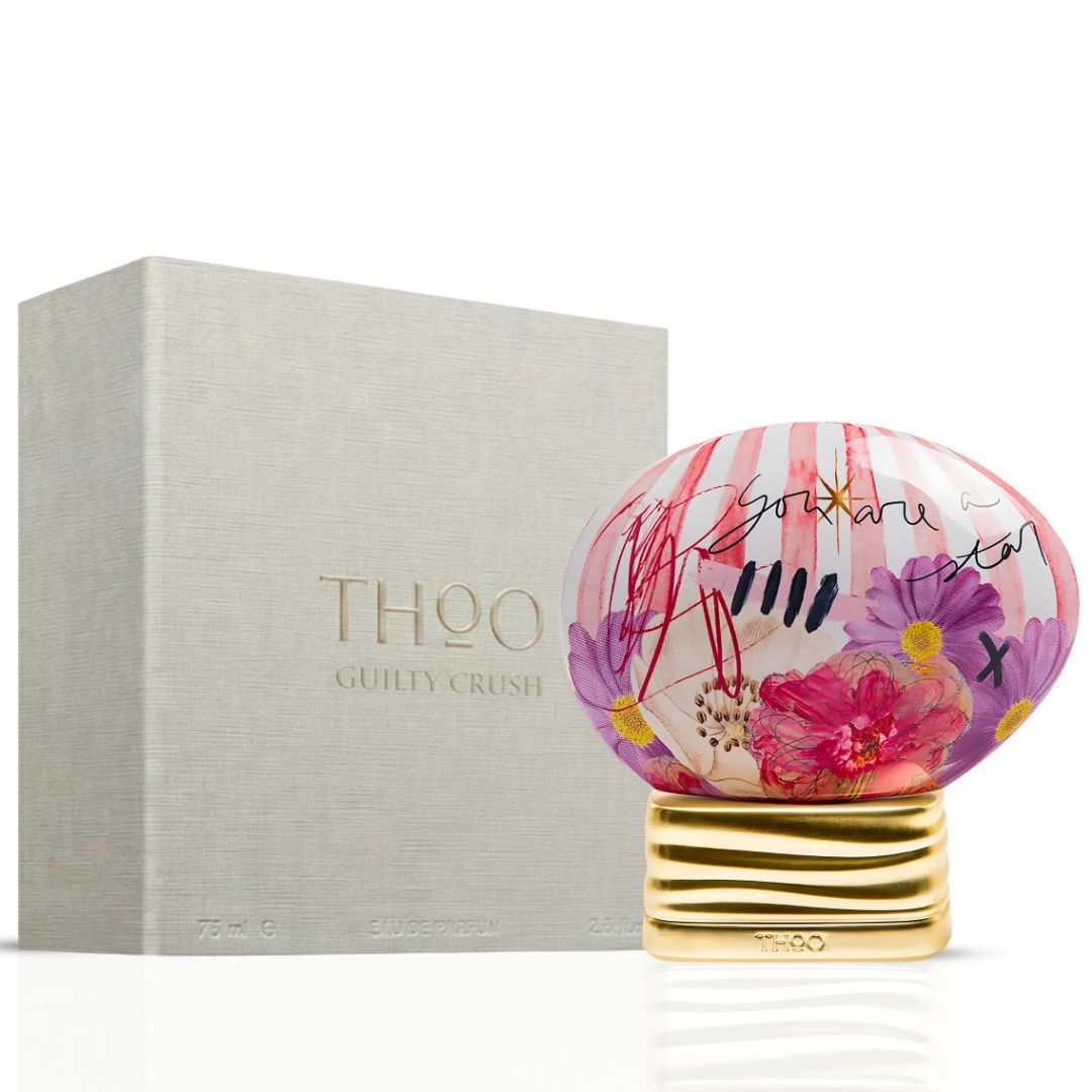 Guilty Crush Eau de Parfum spray by THOO; 75ml bottle with elegant design, showcasing the luxury fragrance.