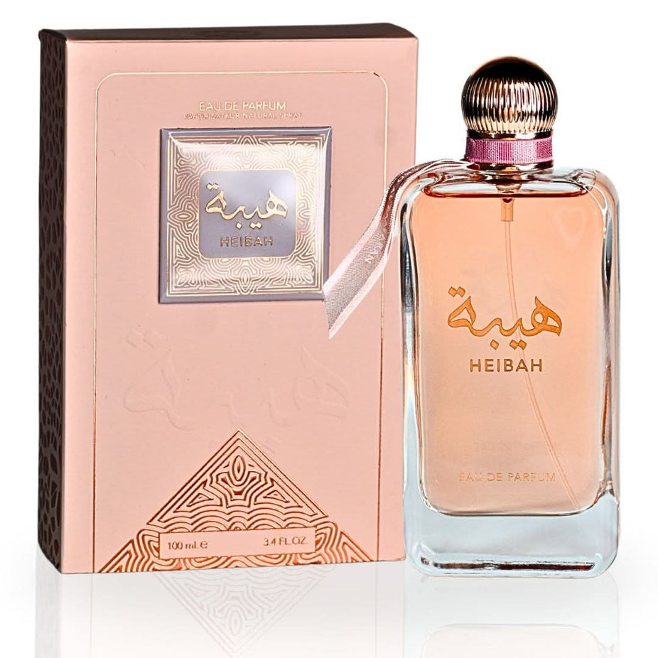 Heibah Eau de Parfum Spray by Ard Al Zaafaran, 100ml bottle with elegant packaging and floral notes.