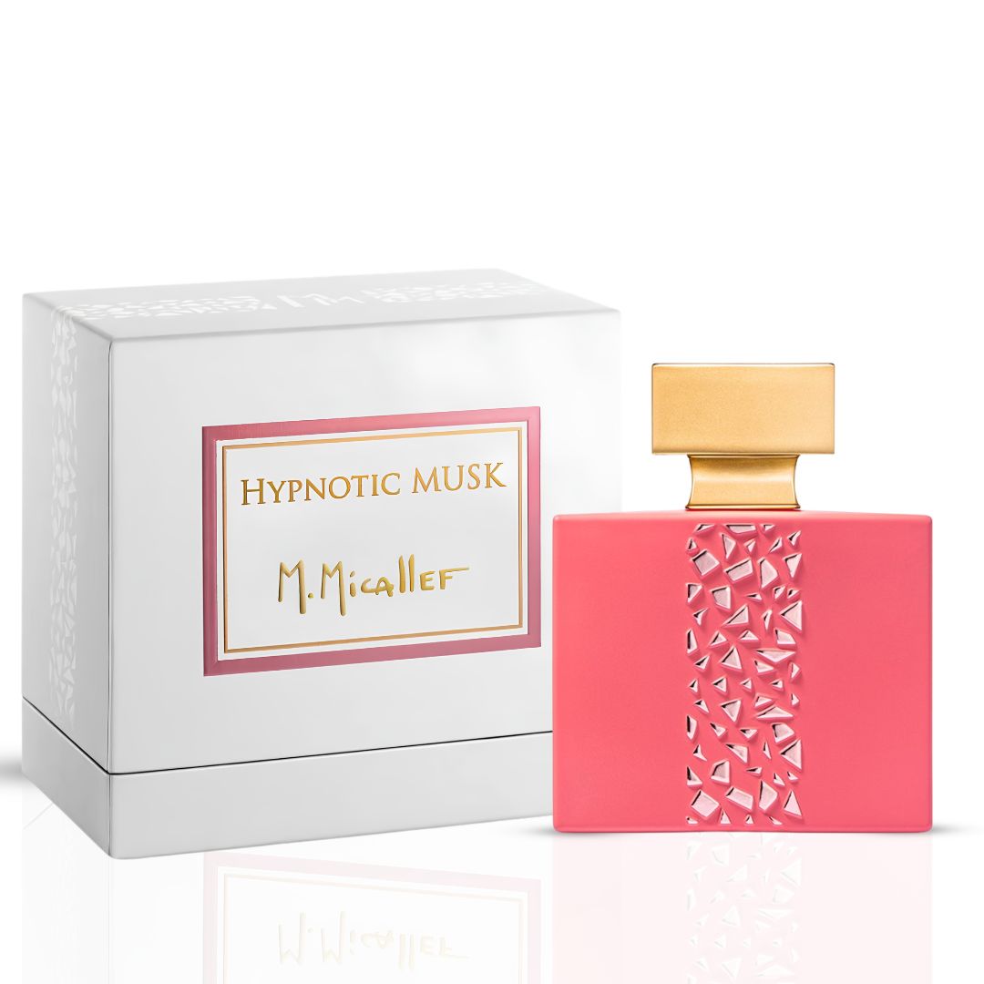 M. Micallef Hypnotic Musk Eau de Parfum spray bottle, 100ml, with elegant packaging and fragrance details visible.