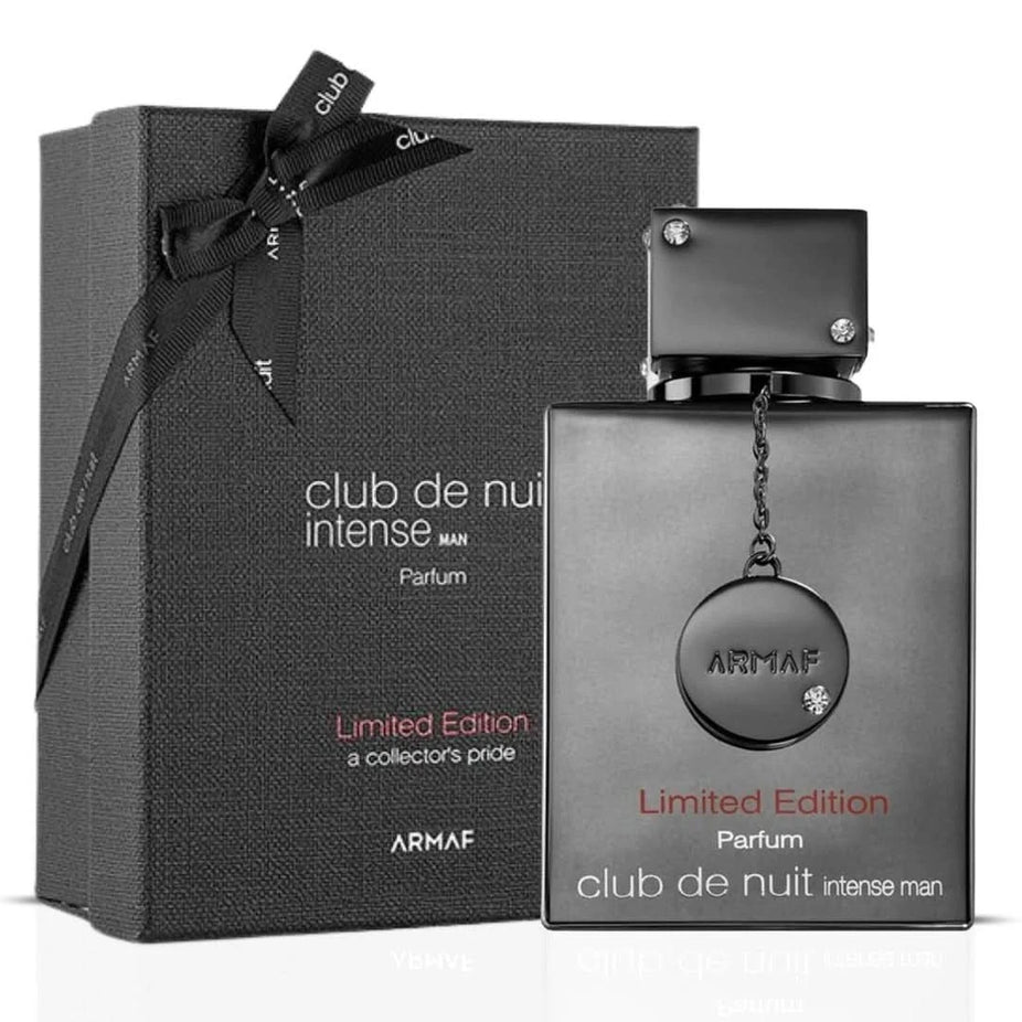 Armaf Club De Nuit Intense Man Limited Edition 105ml EDP parfum gift box with sleek packaging and bottle design.