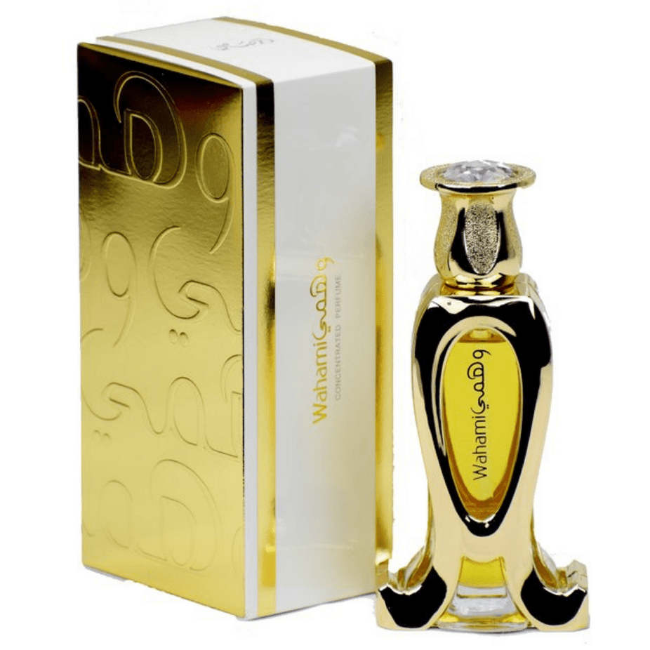 Rasasi Wahami Perfume Oil 20ML, concentrated perfume oil bottle with elegant packaging and clear labeling.