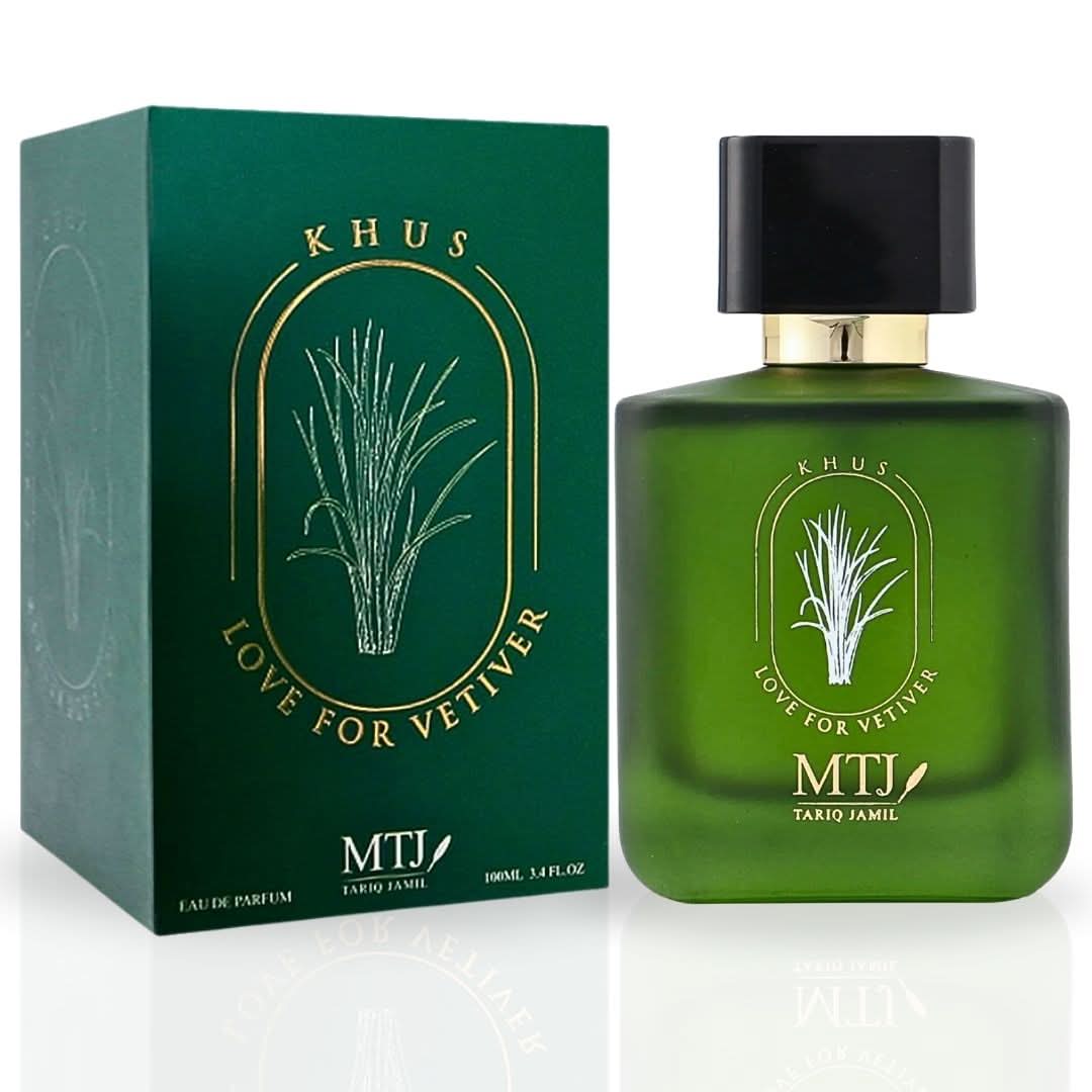 Khus Love Vetiver EDP spray by MTJ, 100ML, featuring floral, warm, woody notes in a luxurious unisex fragrance.