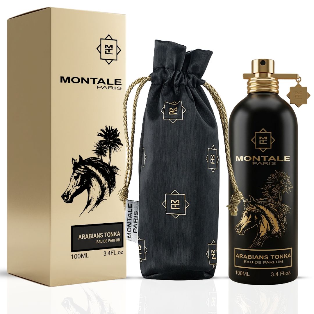 Montale Arabians Tonka Eau de Parfum spray bottle, 100ml, with elegant packaging and floral and warm amber fragrance details
