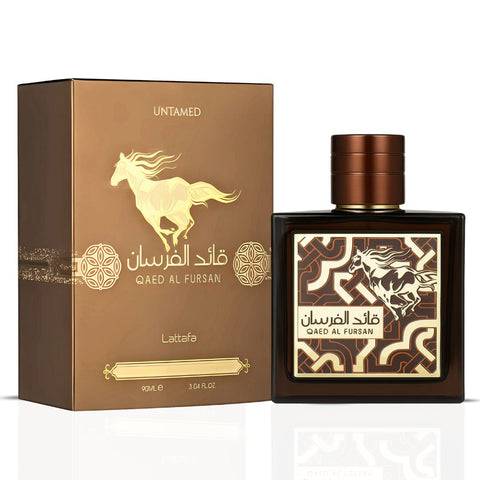 Qaed Al Fursan Untamed Eau De Parfum Spray 90ML (3.04 OZ) by Lattafa | An Aromatic Symphony Where Spice, Smoke & Sweetness Entwine. - Intense Oud