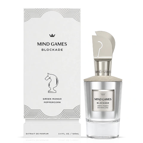 Blockade Extrait de Parfum by Mind Games, 100ml EDP bottle with elegant packaging and detailed design.