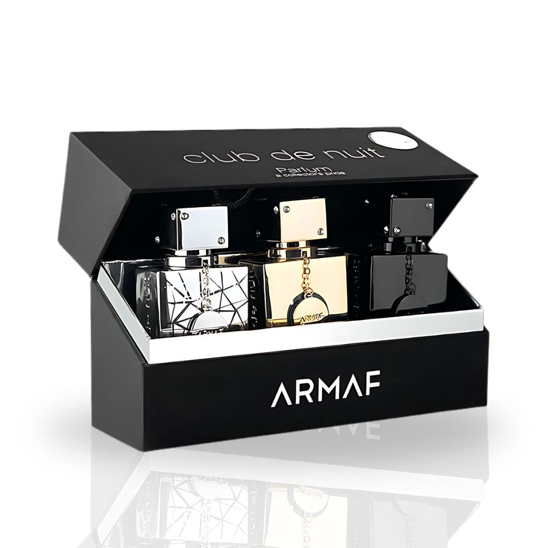 3PC Club De Nuit Collector's Pride Parfum Gift Set - EDP Sprays 30ML (1 OZ) By Armaf | Luxurious Collection Of Miniature Parfum Sprays. - Intense Oud