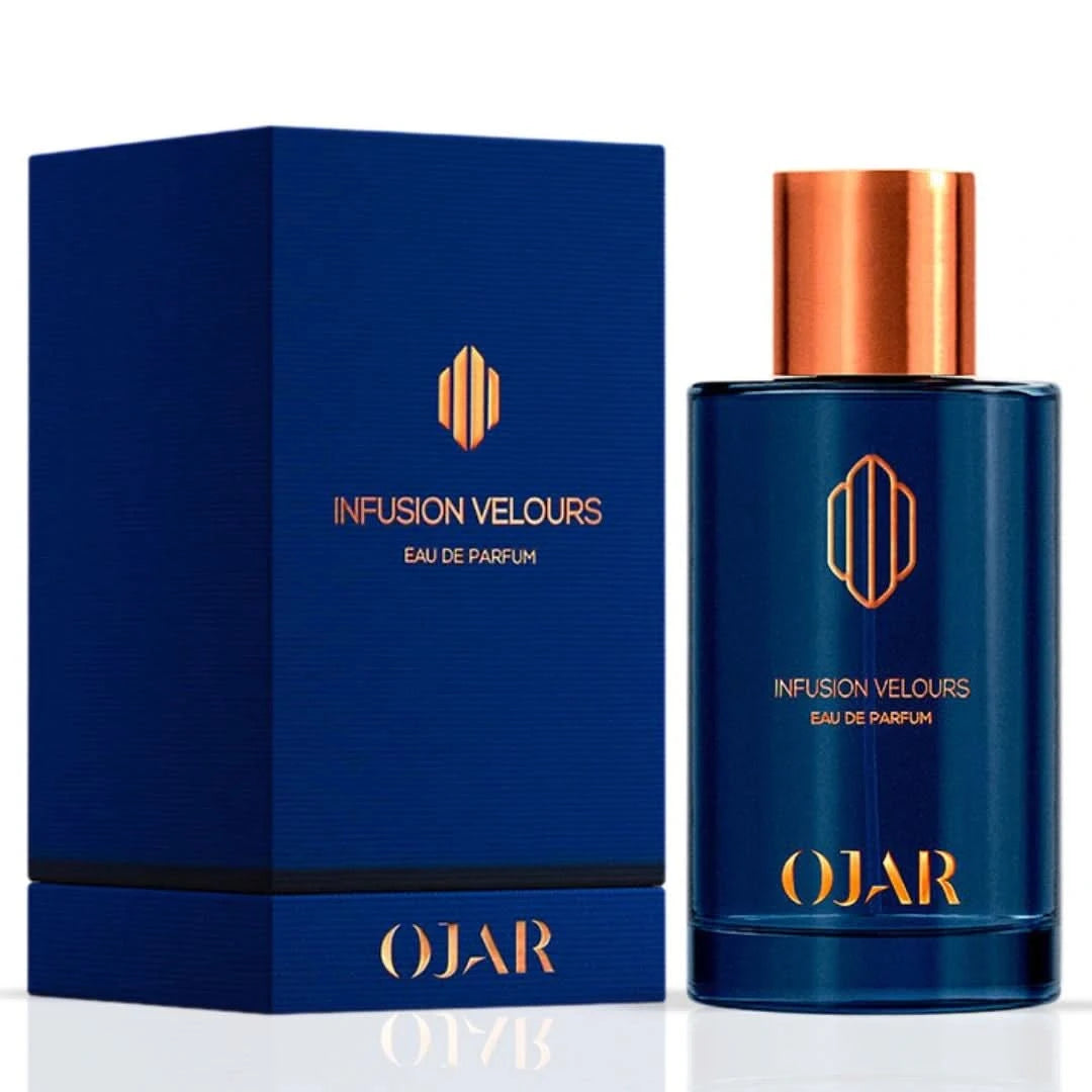 Ojar Infusion Velours Eau De Parfum spray bottle, 100ml, with elegant packaging and luxurious design.
