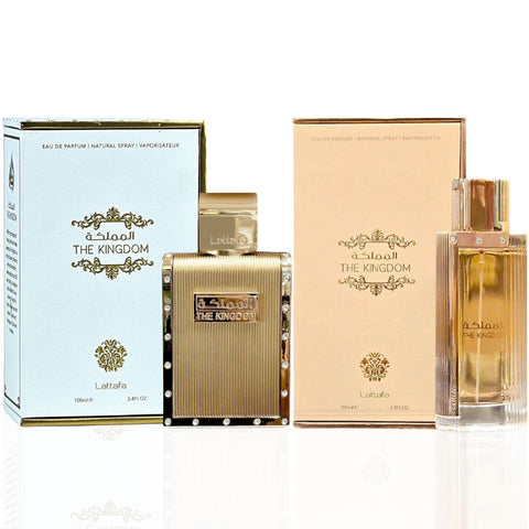 The Kingdom for Men & The Kingdom for Women - EDP Spray 100ML (3.4 OZ) by Lattafa | Long Lasting, Luxurious Masculine & Feminine Scents. (Value Pack) - Intense Oud