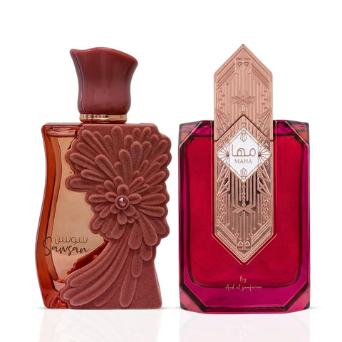 Sawsan & Maha Eau de Parfum Sprays 100ml (3.4 oz) by Ard Al Zaafaran (Bundle)