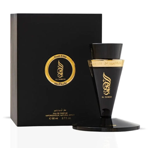 Al Sumou Eau De Parfum by Oud Elite in an 80 ML bottle, featuring a sleek glass design and elegant fragrance details.