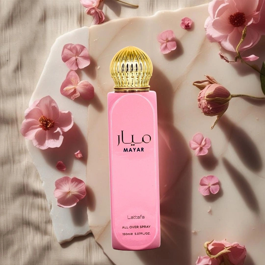 Mayar All Over Spray 150ml (5.07 oz) by Lattafa | Fruity Enough to Flirt, Floral Enough to Enchant - Intense Oud