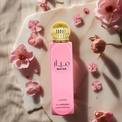Mayar All Over Spray 150ml (5.07 oz) by Lattafa | Fruity Enough to Flirt, Floral Enough to Enchant - Intense Oud