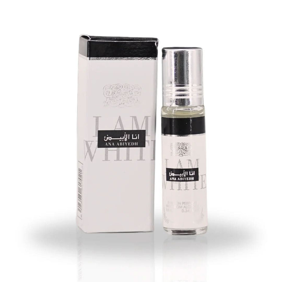 Ana Abiyedh concentrated perfume oil by Ard Al Zaafaran in a 10ML roll-on bottle, long-lasting fragrance for men and women.
