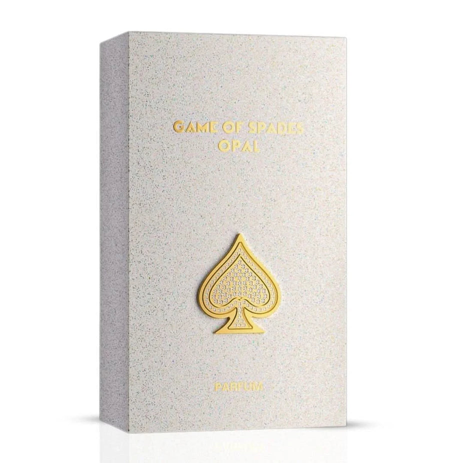 Jo Milano Paris Game of Spades Opal Eau de Parfum spray 90ml bottle, sleek design with elegant branding.