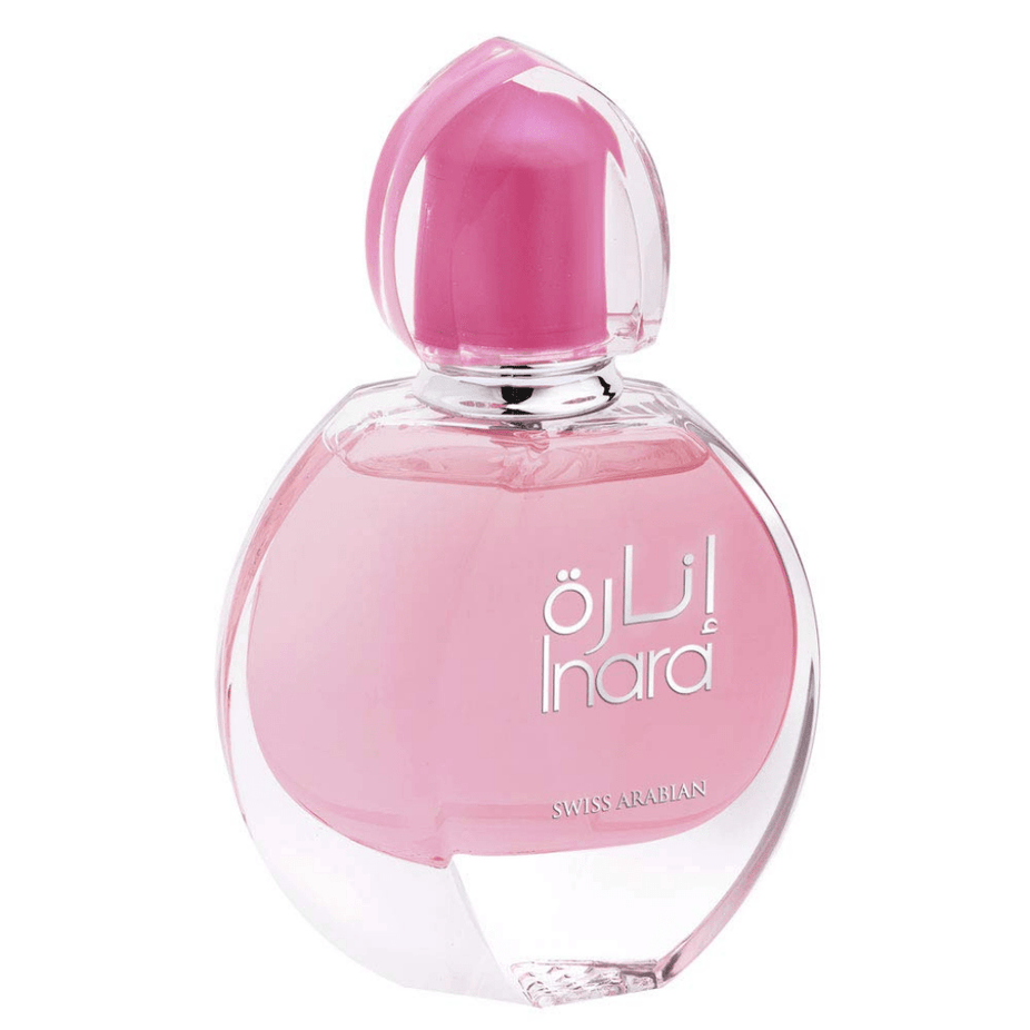 Swiss Arabian Inara EDP for women, 55ml bottle, elegant perfume with floral and oriental notes, in a sleek glass bottle.