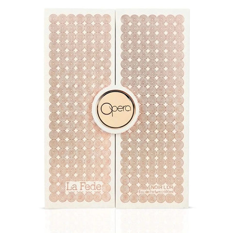 Khadlaj La Fede Opera Rose L'Or Eau de Parfum spray 100ml, elegant bottle with floral design and luxurious packaging.