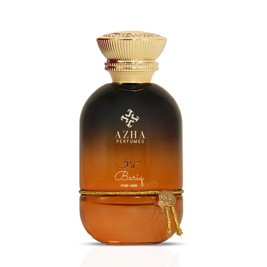 Bariq for Her Eau de Parfum spray by AZHA, 100ml bottle with elegant design, showcasing the fragrance bottle on a neutral background.