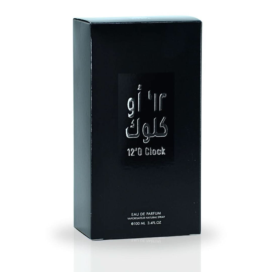 RISALA 12'O Clock Eau de Parfum spray 100ml bottle with elegant design and brand logo visible.