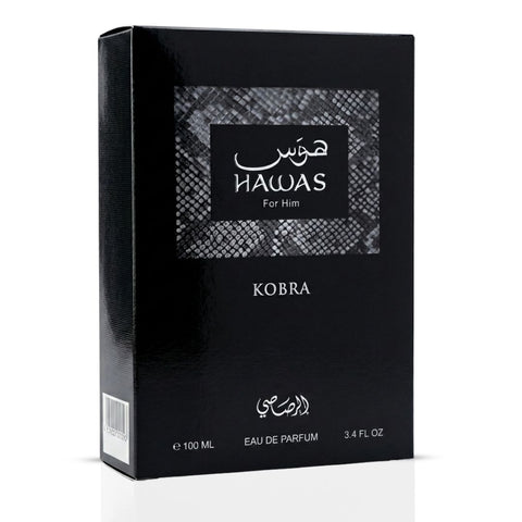 Hawas Kobra Eau de Parfum Spray 100ml (3.4 oz) by Rasasi